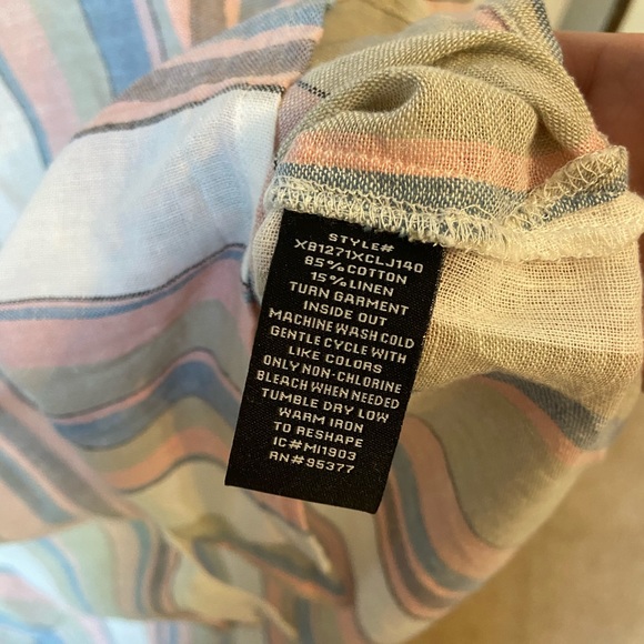 Sanctuary Boxy Linen Striped Button Down Top - Picture 7 of 7